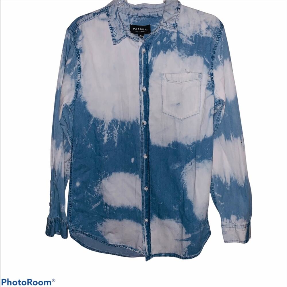 Pac Sun size Med Tie Dye Button Down Shirt NWT - Picture 8 of 8